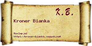 Kroner Bianka névjegykártya